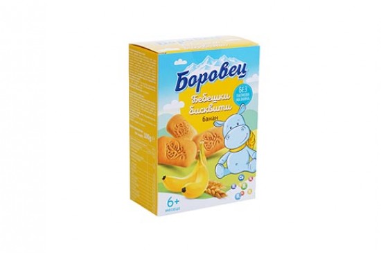 БИСКВИТИ БОРОВЕЦ БАНАН БЕБЕШКИ 100ГР*12 0